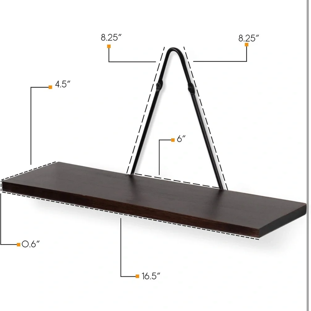 Set of 4 Wooden Wall Shelves